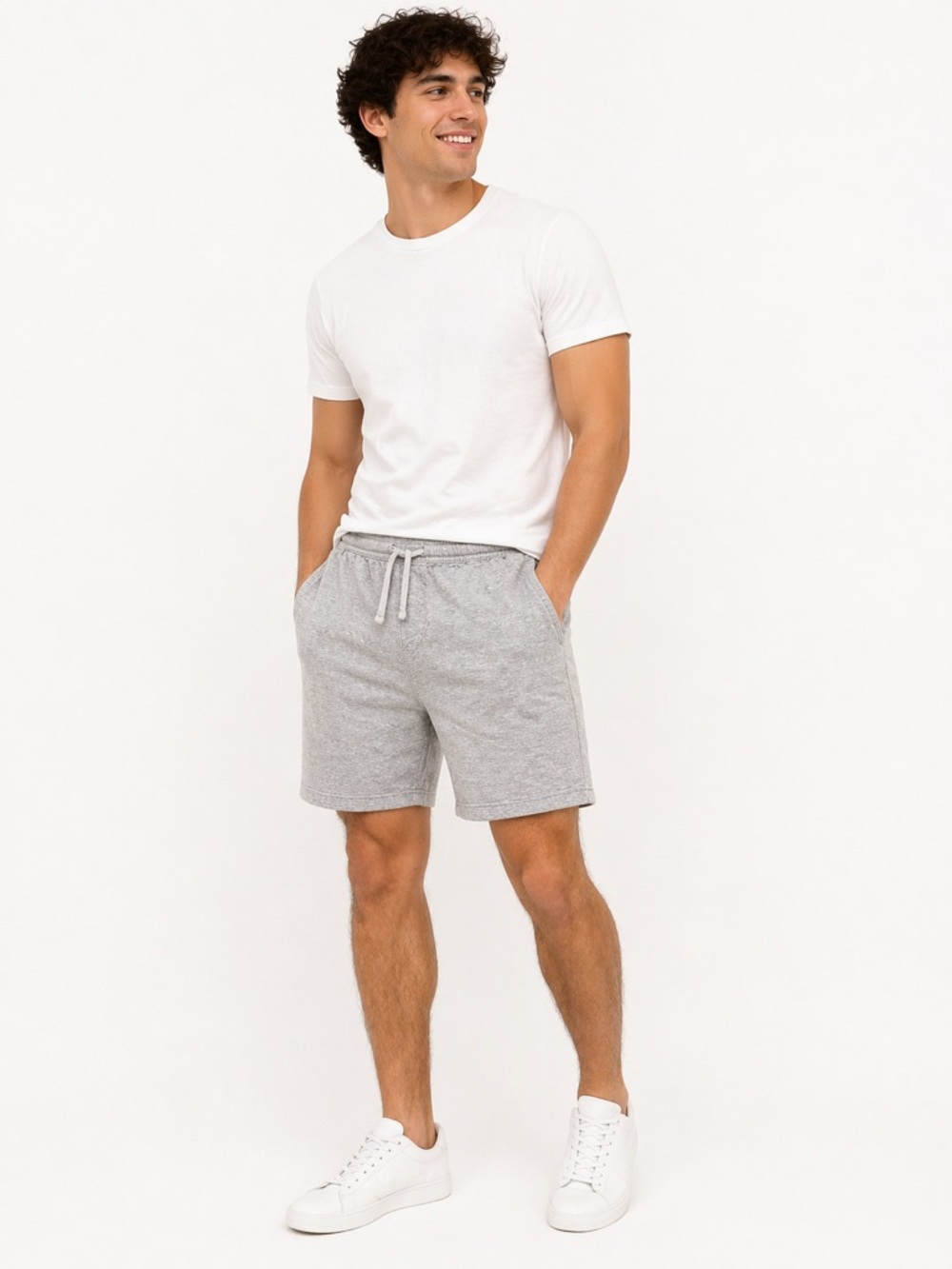 GAP Men's Heather Gray Athletic Drawstring Shorts